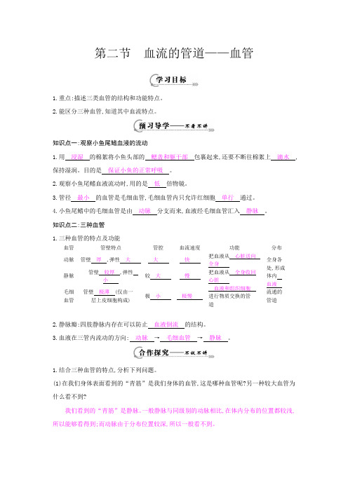 《血流的管道——血管》导学案[1]