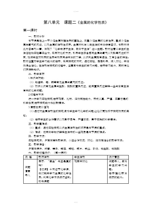 金属的化学性质教学设计