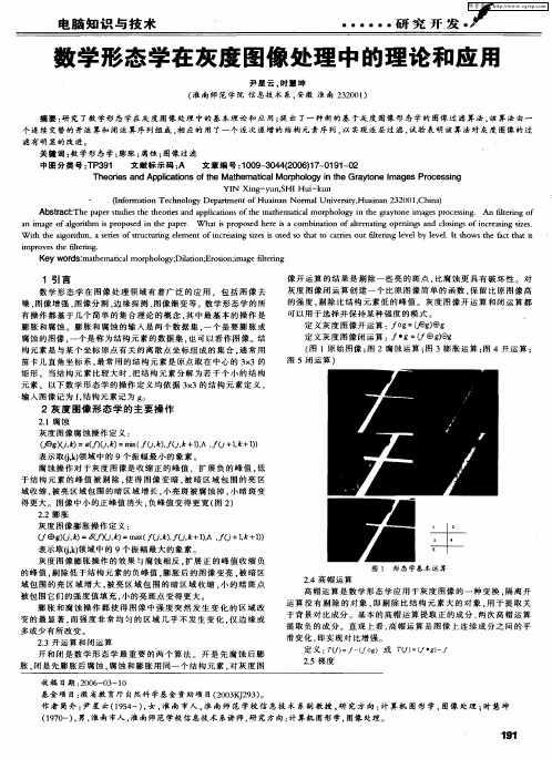 数学形态学在灰度图像处理中的理论和应用