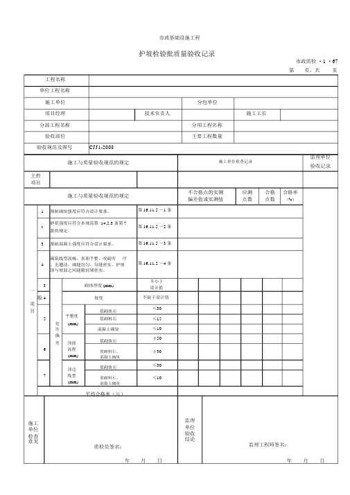 3167护坡检验批质量验收记录.doc
