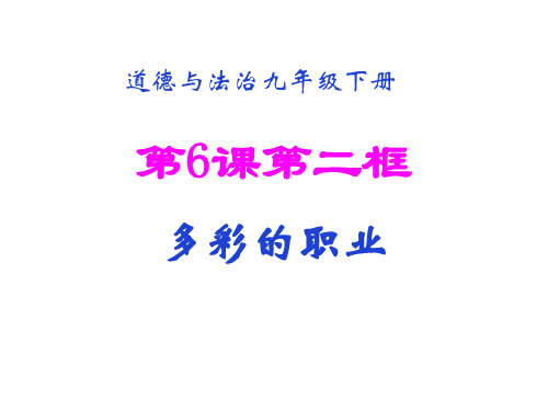 九年级道德与法治下册 6.2 多彩的职业 优秀课件