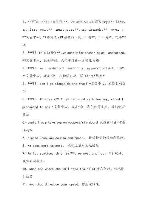 报告vts船舶驾驶常用英语口语-消防与灭火