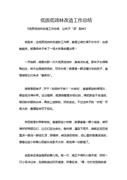 低质低效林改造工作总结