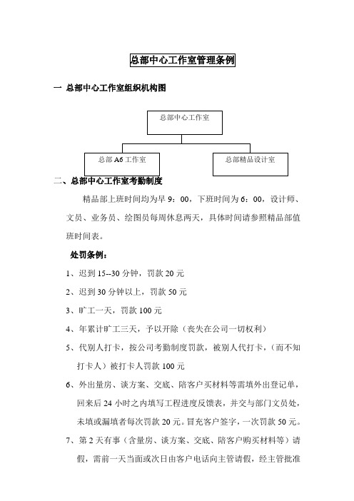 东易日盛装饰有限公司精品部管理条例