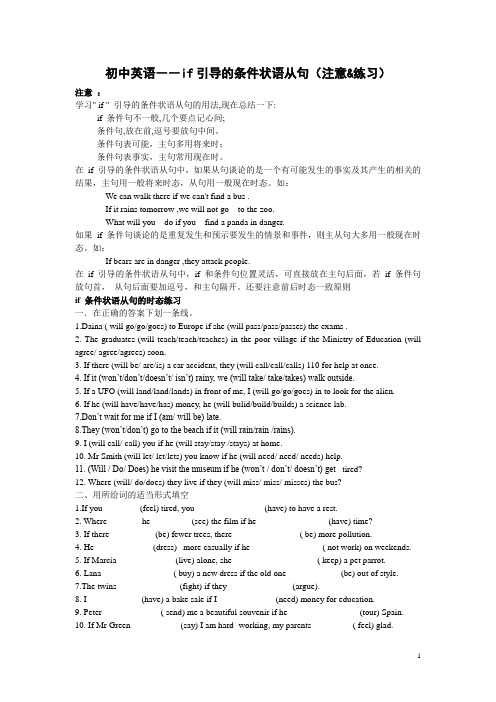If引导的条件状语从句练习题