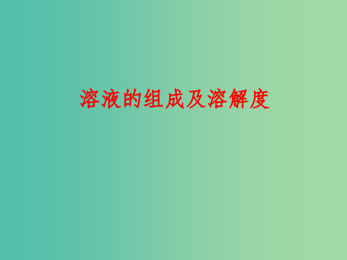中考化学总复习 溶液的组成及溶解度课件