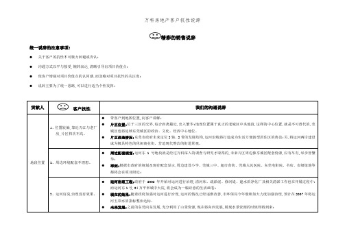 万科房地产客户抗性说辞