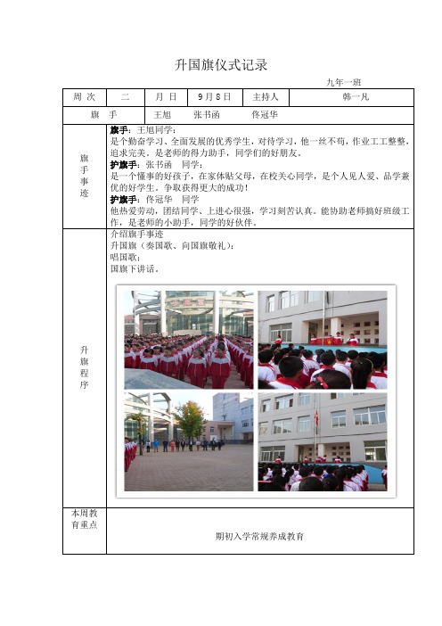 升旗仪式记录