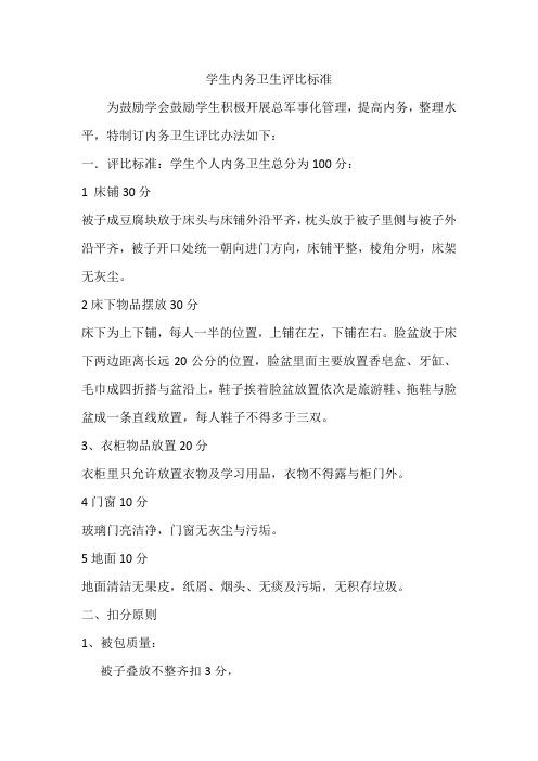 内务评分标准