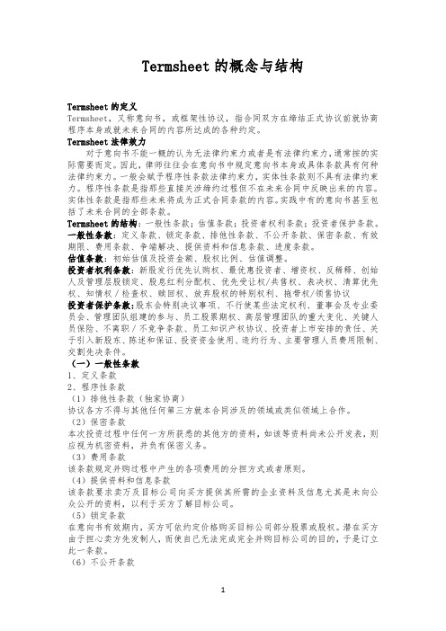 term sheet解析