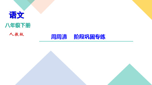 第三单元  周周清  阶段巩固专练 讲练课件—2021春季八年级语文下册部编版