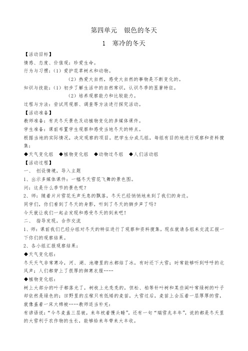 寒冷的冬天文档