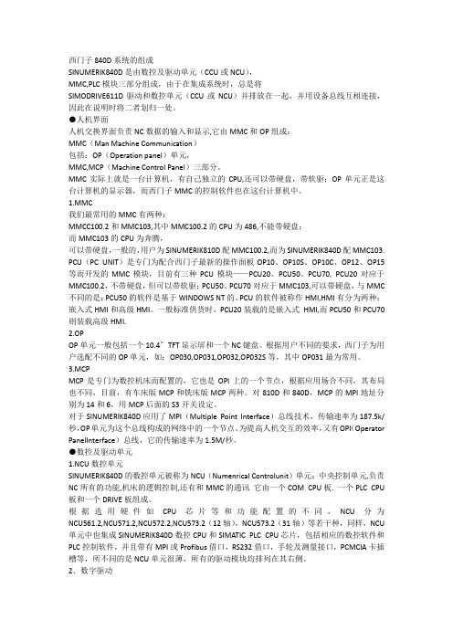 西门子840D系统的组成