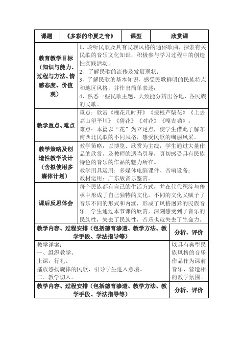 民歌篇教案