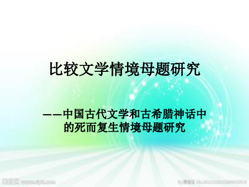 比较文学情境母题研究