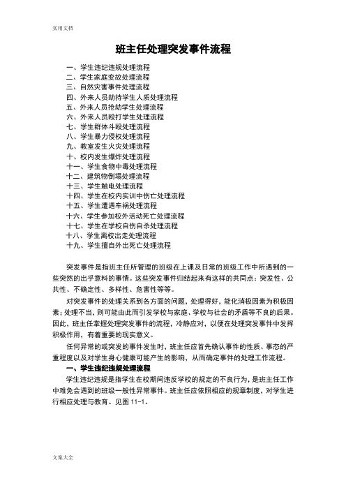 班主任处理突发事件流程