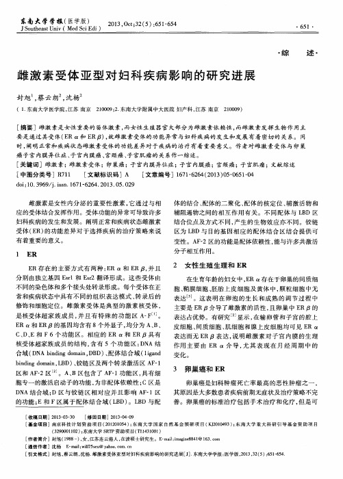 雌激素受体亚型对妇科疾病影响的研究进展