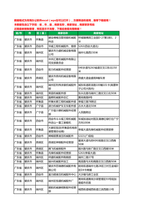 2020新版广东省肇庆市机械配件工商企业公司商家名录名单联系电话号码地址大全38家