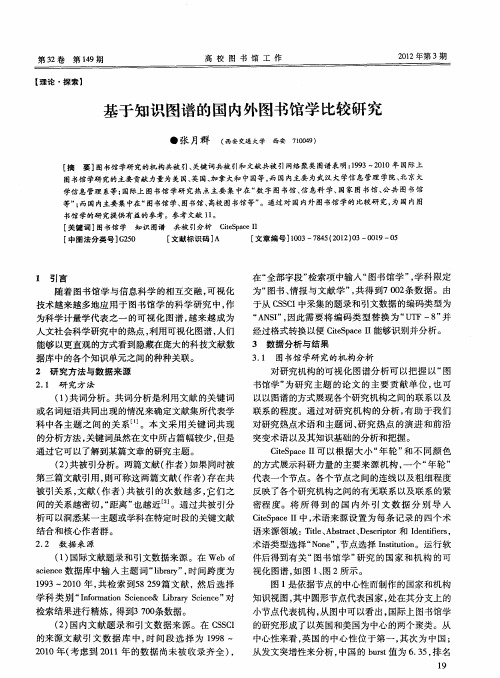 基于知识图谱的国内外图书馆学比较研究