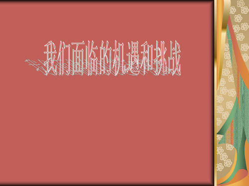 沪教版初中历史与社会九年级下册课件《我们面临的机遇和挑战》