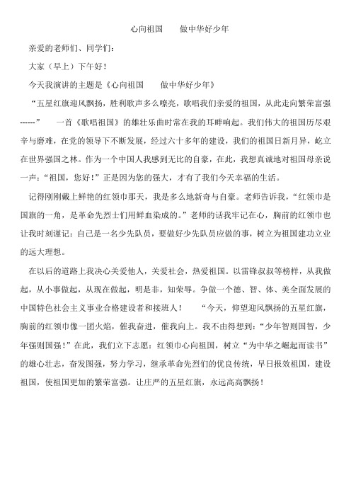 心向祖国 做中华好少年