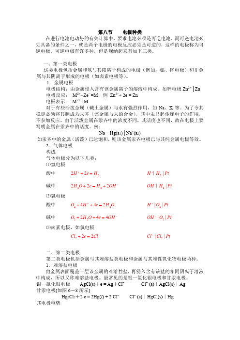 电极的种类