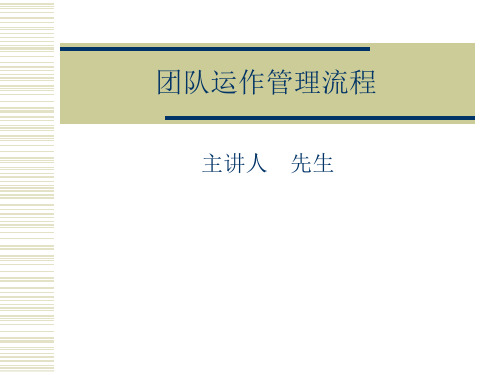 团队运作管理流程