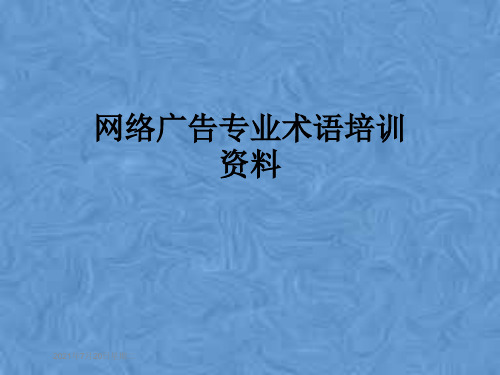 网络广告专业术语培训资料