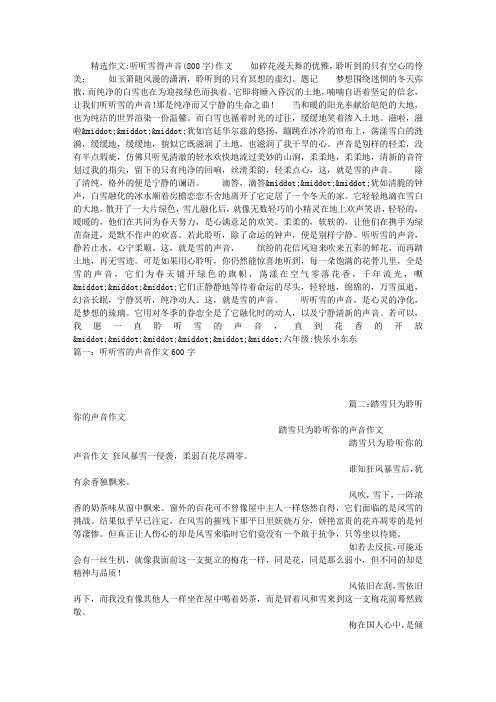 听听雪得声音(800字)作文