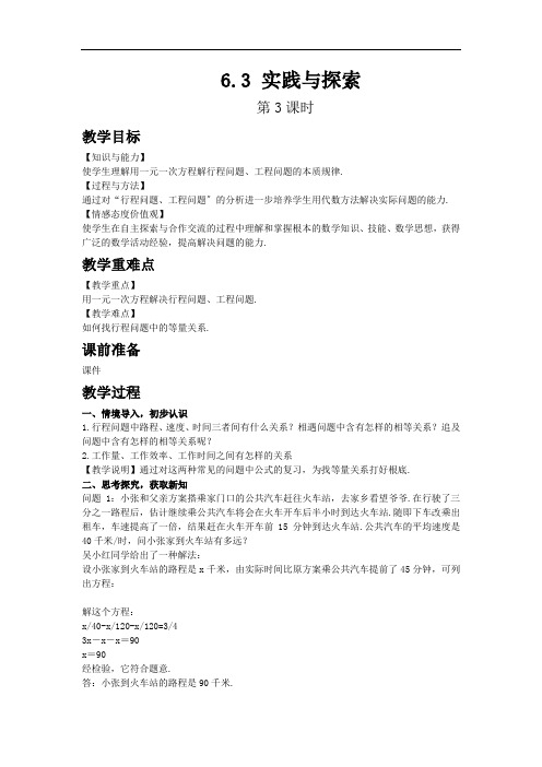 《实践与探索 第3课时》教案精品 2022年华师大版八下数学