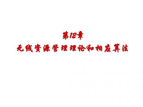 TD-SCDMA无线网络规划优化及无线资源管理第12章-无线资源管理理论和相应算法