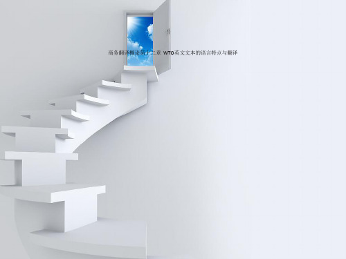 商务翻译概论第十二章  WTO英文文本的语言特点与翻译