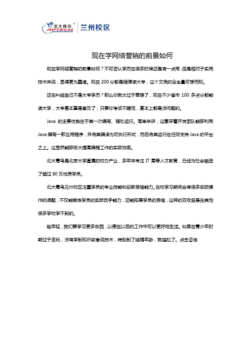 现在学网络营销的前景如何