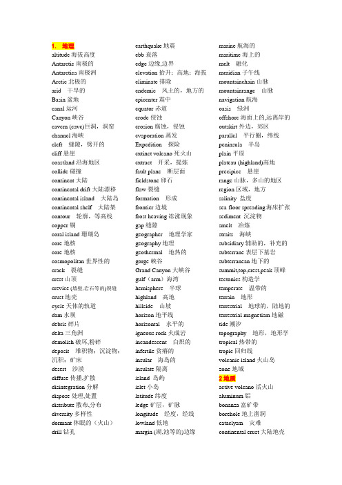 小马过河托福听力分科目词汇