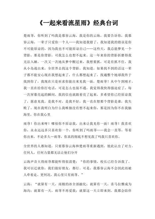 一起来看流星雨台词