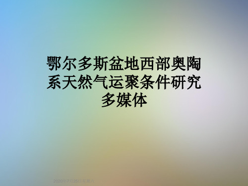 鄂尔多斯盆地西部奥陶系天然气运聚条件研究多媒体