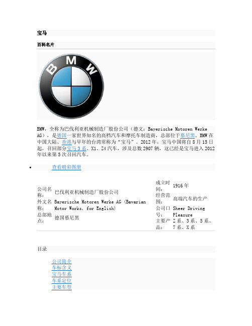 0-1 宝马 百科名片