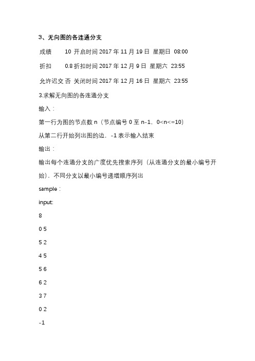 3、无向图的各连通分支