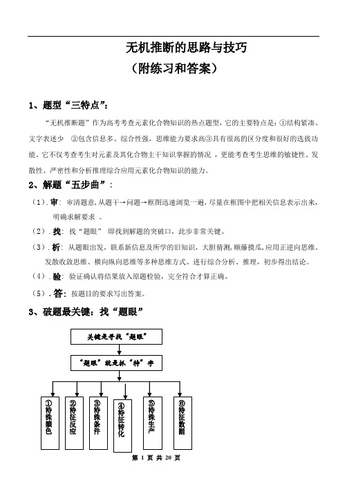 无机推断的思路与技巧(附练习与答案)