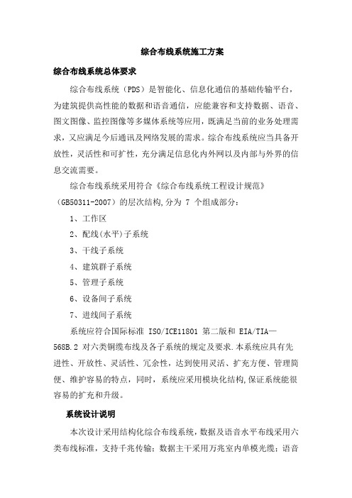综合布线系统施工方案