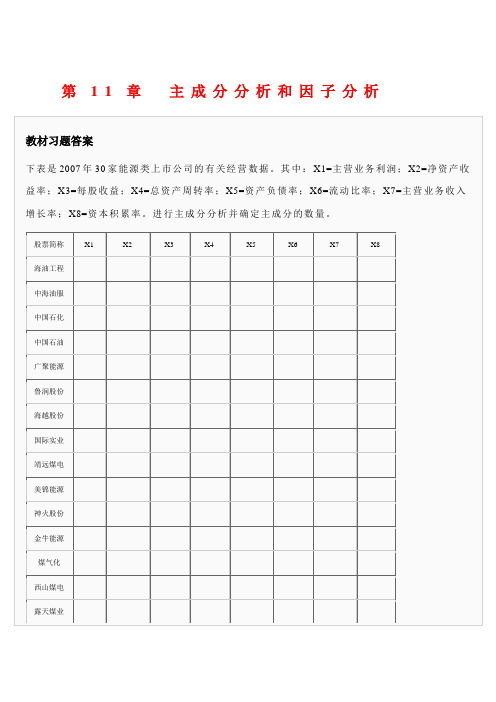 第章主成分分析和因子分析习题答案