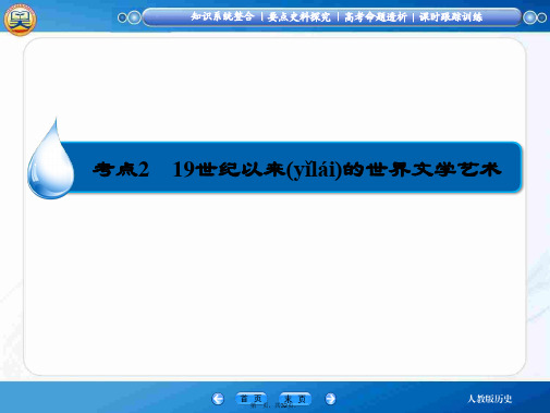 高考历史一轮复习(知识整合+要点探究+高考透析)16.2 19世纪以来的世界文学艺术课件 新人教版