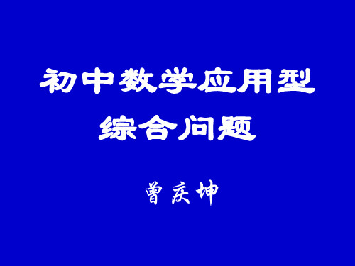 中考数学复习应用型综合问题1[人教版]