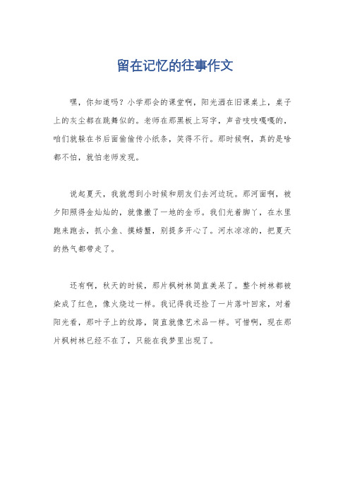 留在记忆的往事作文