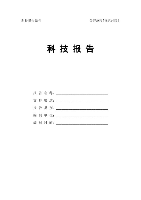 科技报告格式模板