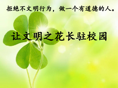 主题班会：班拒绝不文明行为PPT课件
