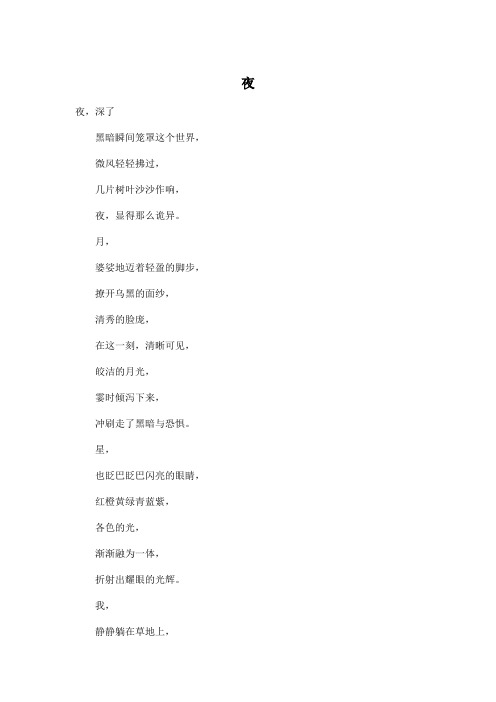 夜_初中初一作文300字_2