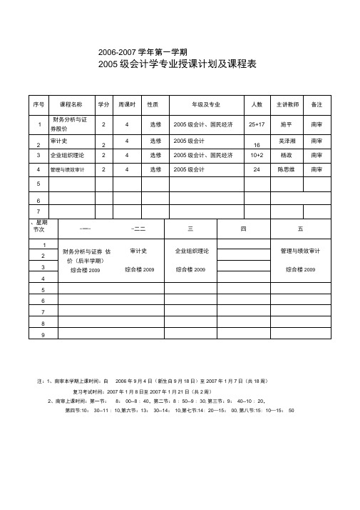2006-2007学年第一学期(精)