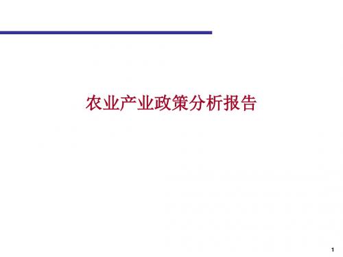 农业产业政策分析报告页PPT文档