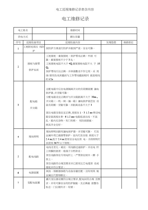 电工巡视维修记录表含内容(20210128091239)